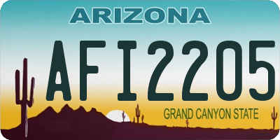 AZ license plate AFI2205