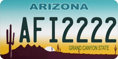 AZ license plate AFI2222