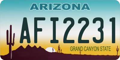 AZ license plate AFI2231