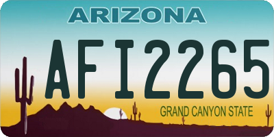 AZ license plate AFI2265