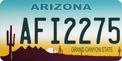 AZ license plate AFI2275