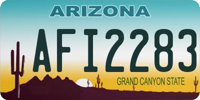 AZ license plate AFI2283