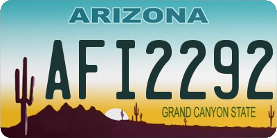 AZ license plate AFI2292