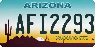 AZ license plate AFI2293