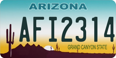 AZ license plate AFI2314
