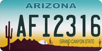 AZ license plate AFI2316