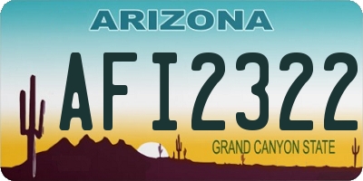 AZ license plate AFI2322