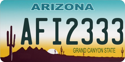 AZ license plate AFI2333