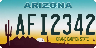 AZ license plate AFI2342