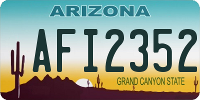 AZ license plate AFI2352