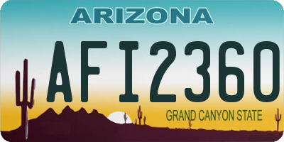 AZ license plate AFI2360