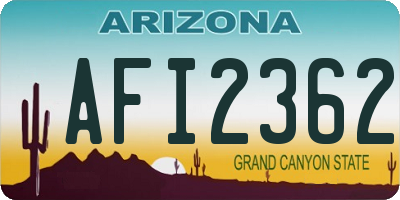 AZ license plate AFI2362