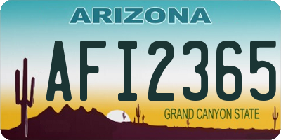 AZ license plate AFI2365