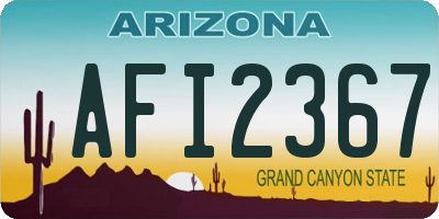 AZ license plate AFI2367