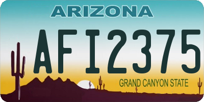 AZ license plate AFI2375