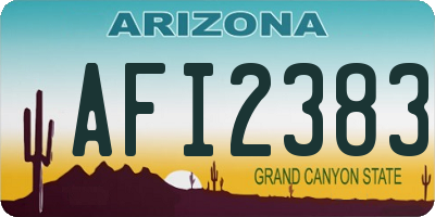 AZ license plate AFI2383