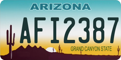 AZ license plate AFI2387