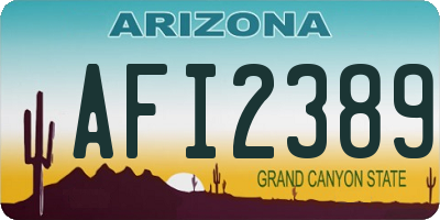 AZ license plate AFI2389