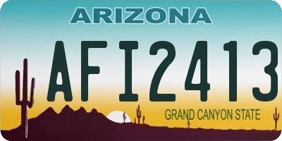 AZ license plate AFI2413