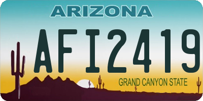 AZ license plate AFI2419