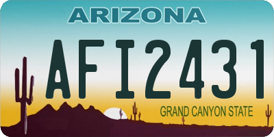 AZ license plate AFI2431