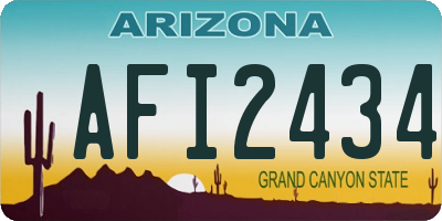 AZ license plate AFI2434