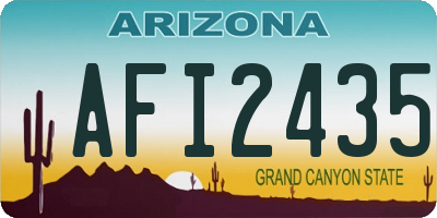 AZ license plate AFI2435