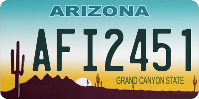 AZ license plate AFI2451