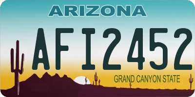 AZ license plate AFI2452