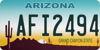 AZ license plate AFI2494