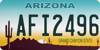 AZ license plate AFI2496