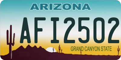 AZ license plate AFI2502