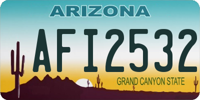 AZ license plate AFI2532