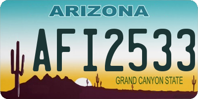 AZ license plate AFI2533