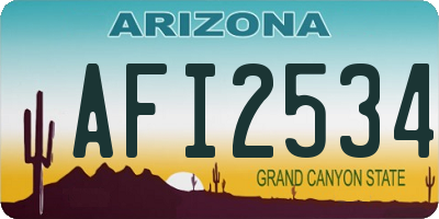 AZ license plate AFI2534