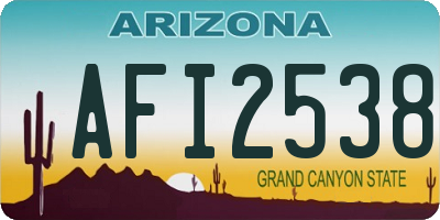 AZ license plate AFI2538