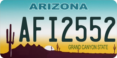 AZ license plate AFI2552