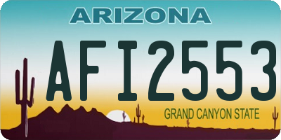 AZ license plate AFI2553