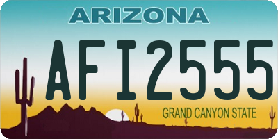 AZ license plate AFI2555