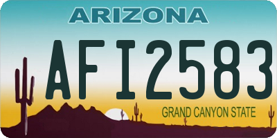 AZ license plate AFI2583