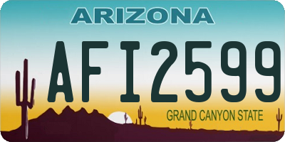 AZ license plate AFI2599