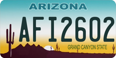 AZ license plate AFI2602