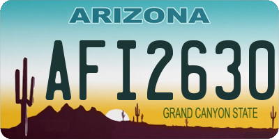 AZ license plate AFI2630