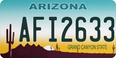 AZ license plate AFI2633