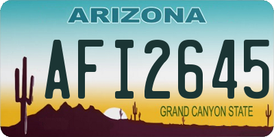AZ license plate AFI2645