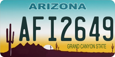AZ license plate AFI2649