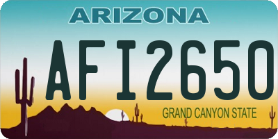 AZ license plate AFI2650