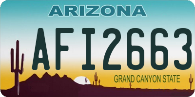 AZ license plate AFI2663