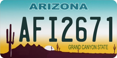 AZ license plate AFI2671
