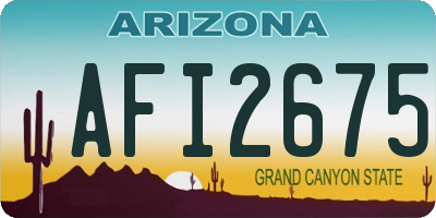 AZ license plate AFI2675